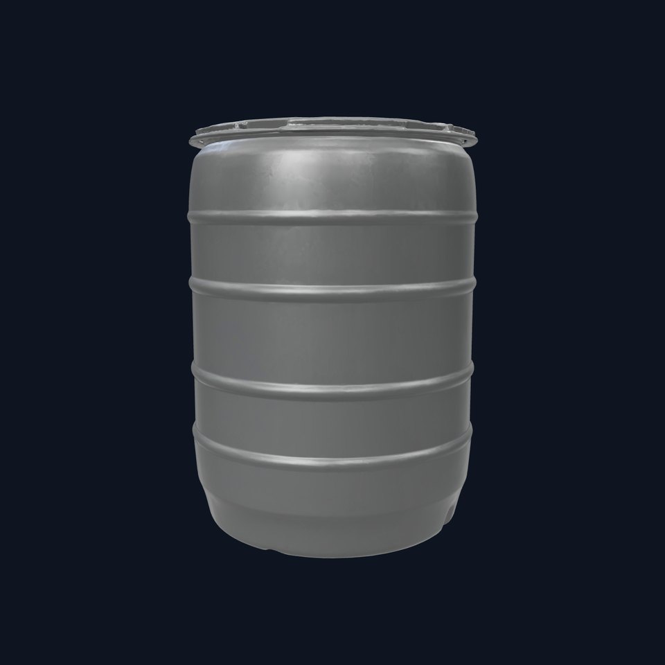 Plastic Drum Carbon Black Modular Base Model Pack